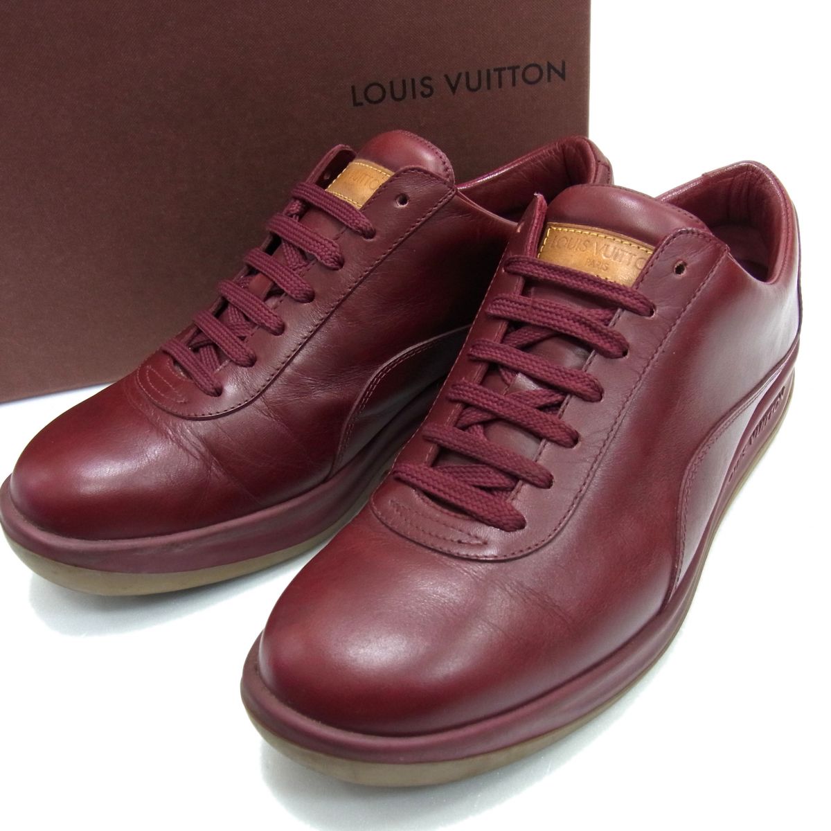 Rakuten - 【中古】☆LOUIS VUITTON ルイヴィトン レザースニーカー 39 イタリア製 レディース 本革 ローカット 高級感 BA0021 シューズ 靴
