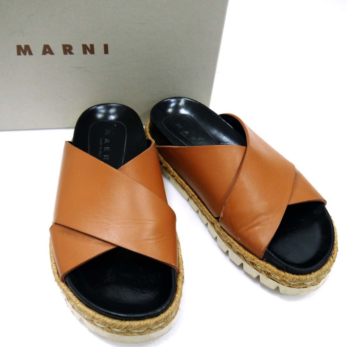 MARNI ファー サンダル フスベット　レザー　マルニ　メンズ　ネイビー 楽天市場】マルニ フスベットの通販