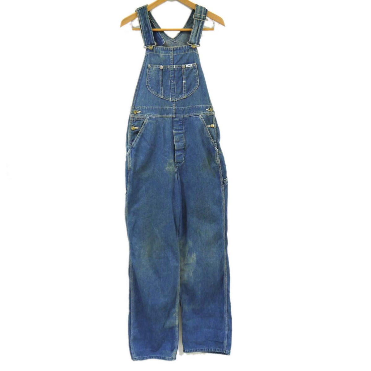 Rakuten - 【中古】90s◆Lee リー デニム オーバーオール サロペット 日本製 0254 四角ロゴタグ オールインワン メンズ