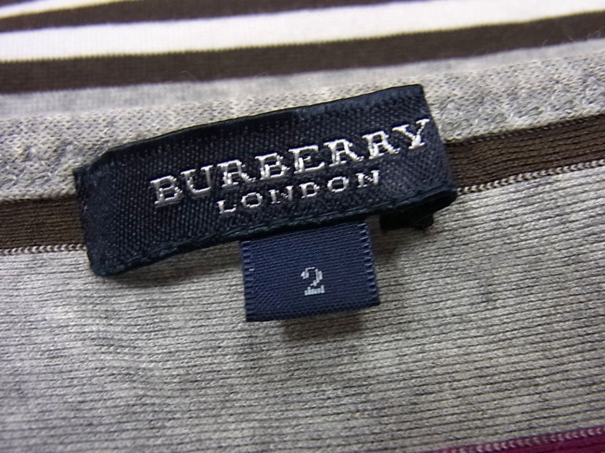 中古 美品 BURBERRY LONDON ボーダー カットソー 半袖Tシャツ レディース ストレッチ ホースロゴ刺繍 キーネッ blue-store-10021691 ユーズドセレクトショップ BLUE サンプル画像3