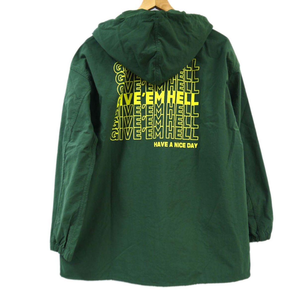 Rakuten - 【中古】◆COOTIE PRODUCTIONS ベンチジャケット GIVE'EM HELL 17SS ナイロンジャケット フーディー 日本製 クーティー メンズ