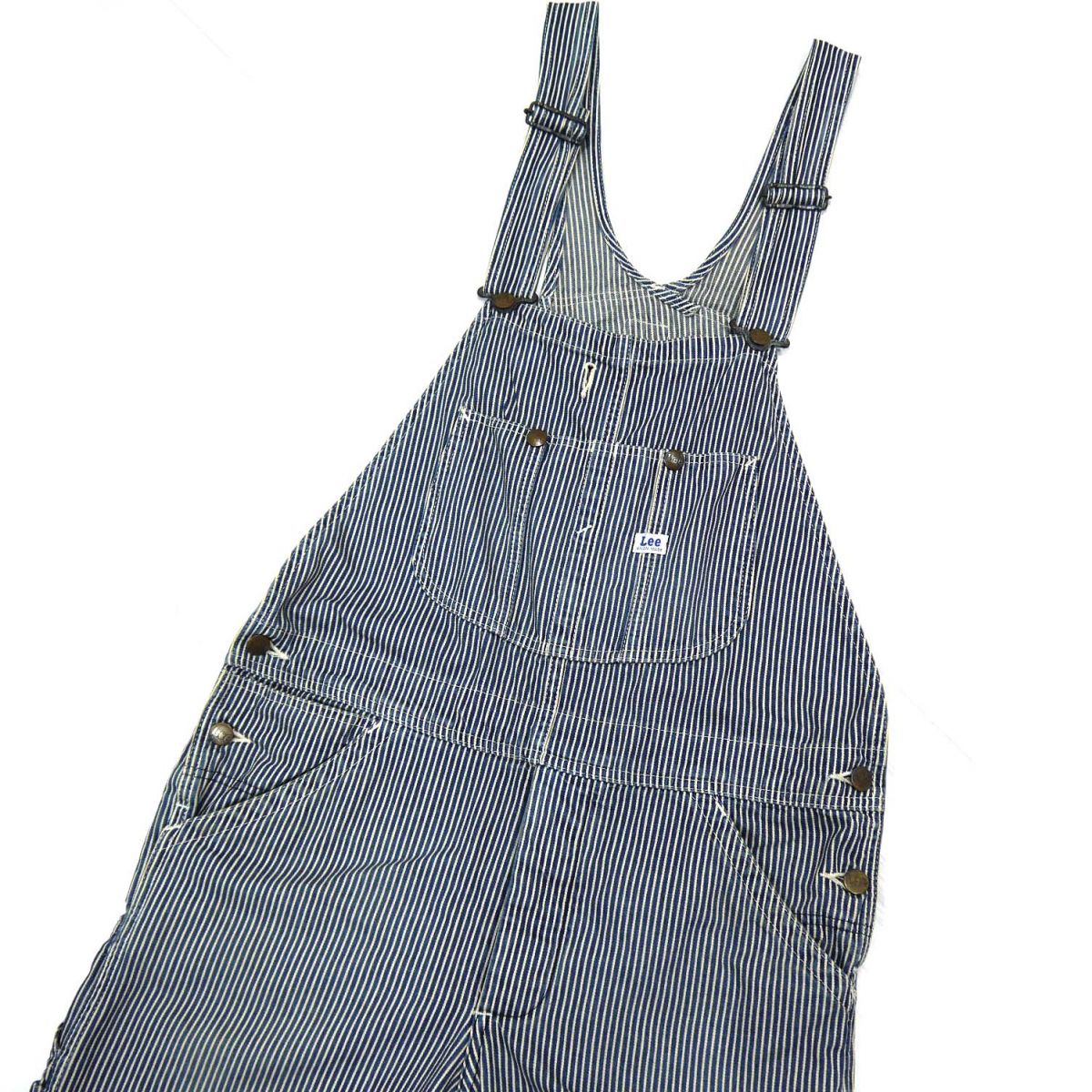 【中古】◆Lee ヒッコリー ストライプ オーバーオール ワーク サロペット デニム リー メンズ