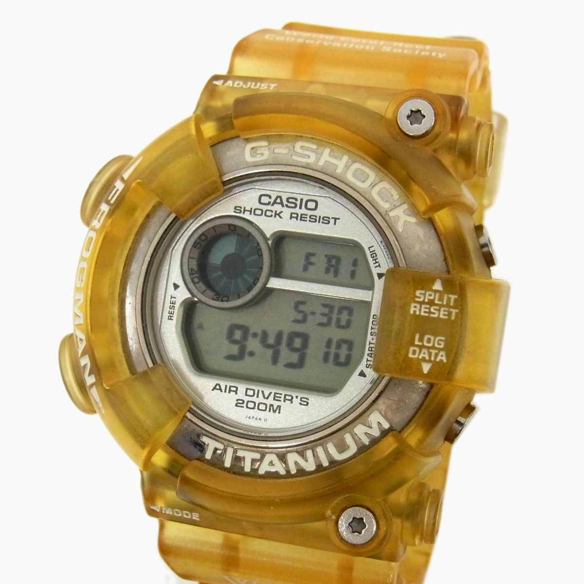 【中古】動作確認済◇CASIO G-SHOCK DW-8201WC W.C.C.S.フロッグマン トリプルマンタ メンズ腕時計 世界サンゴ礁保護協会オフィシャルモデル