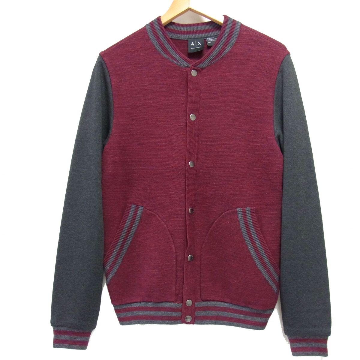 Rakuten - 【中古】美品☆ARMANI アルマーニ スタジャン風 切り替え ニットジャケット カーディガン メンズ