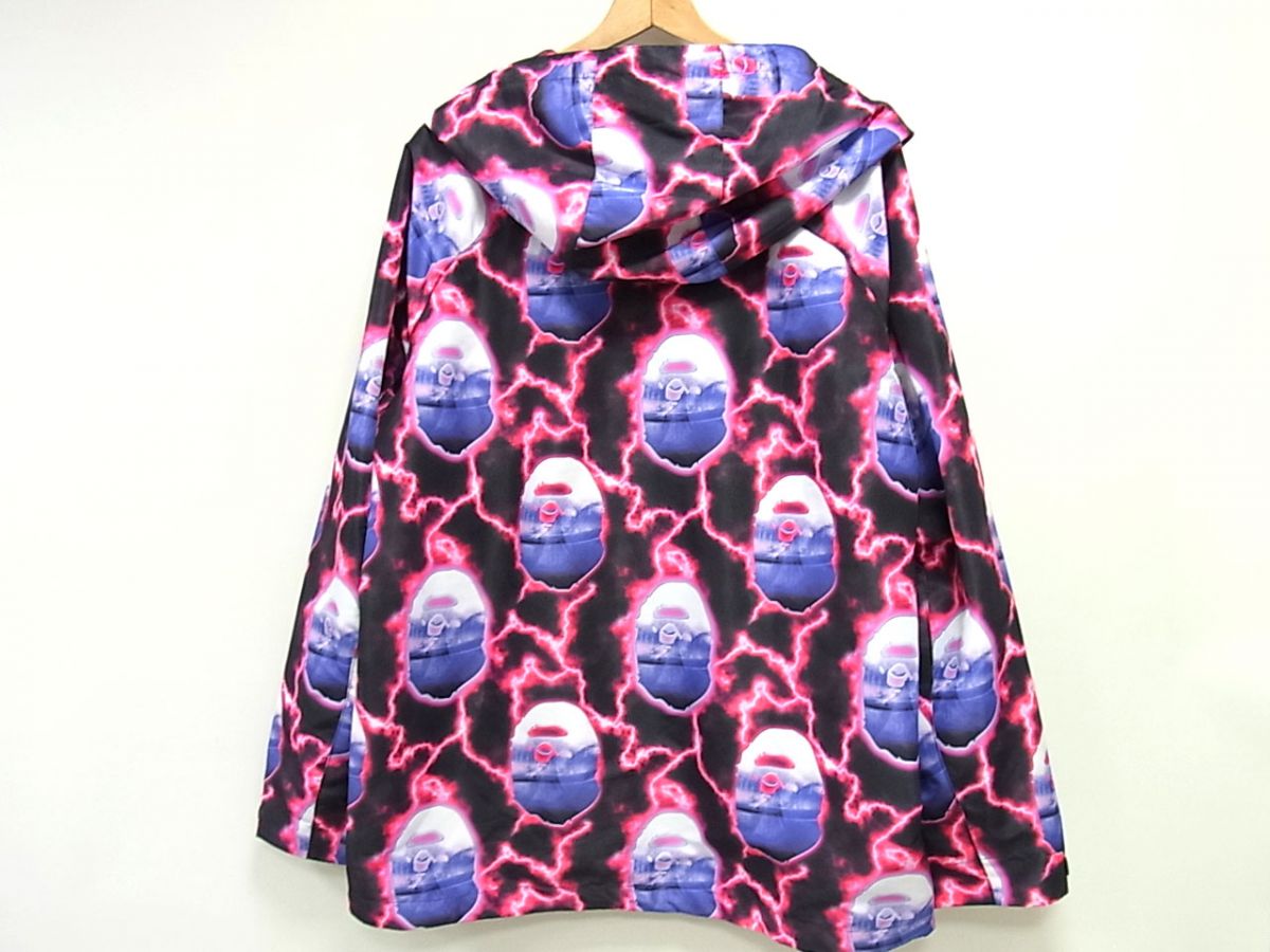 【中古】美品☆A BATHING APE ア ベイシング エイプ 20AW LIGHTNING zip hoodie jacket パーカー ジップジャケット 総柄 大きめサイズ XL