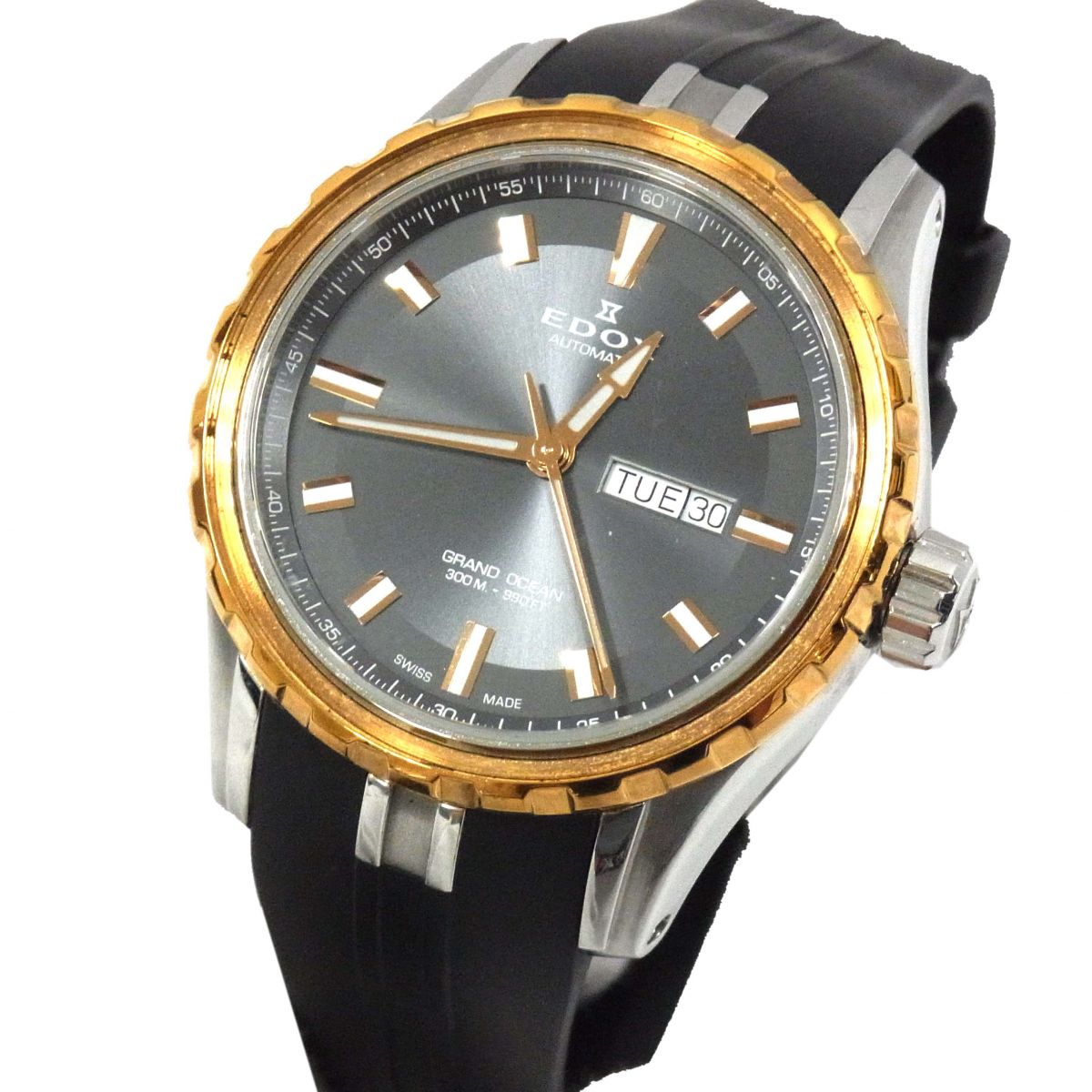 【中古】◆EDOX エドックス グランドオーシャン オートマティック 腕時計 ダイバーズウォッチ 自動巻き メンズ