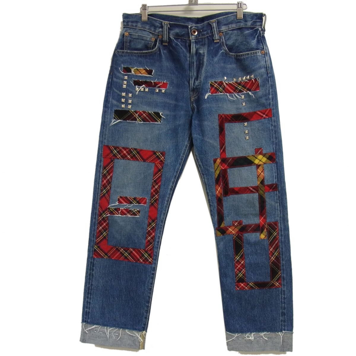 Rakuten - 【中古】美品☆BRU NA BOINN ブルーナボイン ブーマンデニム 21AW リメイクデニム セルビッチデニム メンズ ボタンフライ 日本製