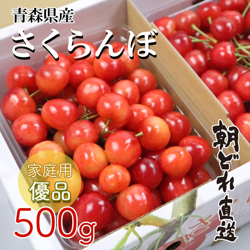 【先行予約 優品 贈答用にも！】さくらんぼ 家庭用 優品 500g 2024年産 品種おまかせ 朝どれ 農家 直送 青森県産 佐藤錦 紅秀峰 サミット 果物 フルーツ お取り寄せ ※訳あり ではありません