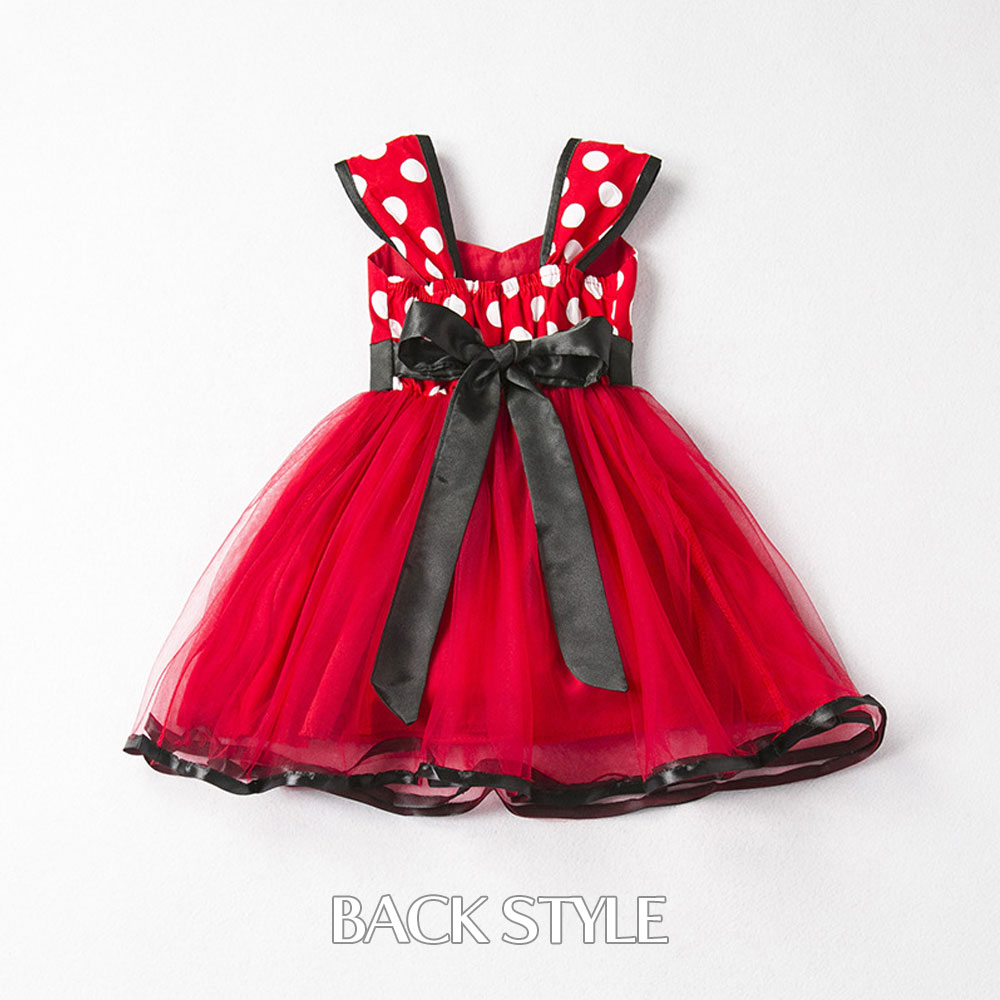 【3時間限定クーポン配布中】【送料無料リボンヘアゴム付き】プリンセス ドレス ミニー コスチューム キッズ 女の子 水玉 ドット ワンピース かわいい 仮装 子供 ベビー コスプレ ピアノ 発表会 子供用 衣装 ハロウィン クリスマス イベント ヘアゴム付 SSS