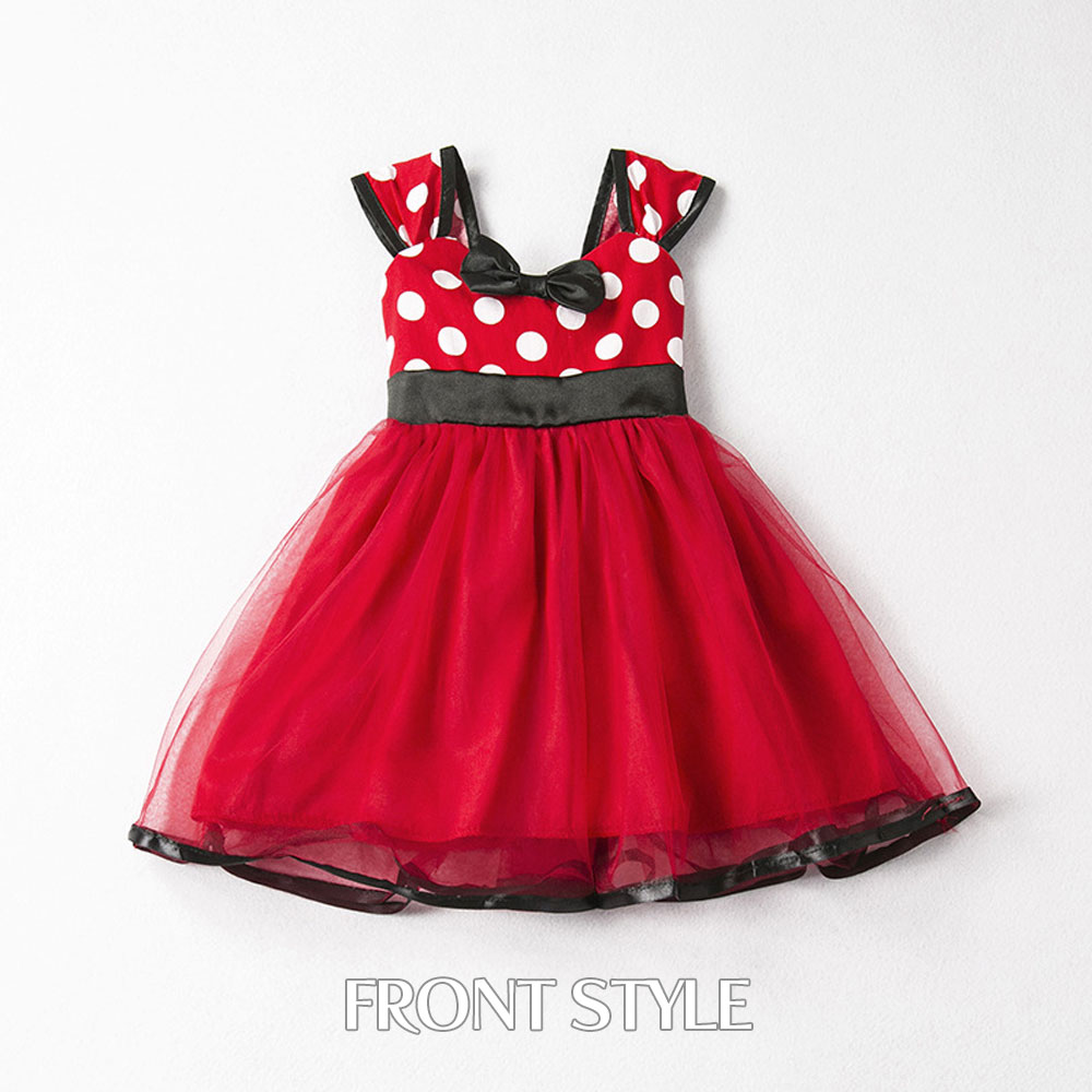【3時間限定クーポン配布中】【送料無料リボンヘアゴム付き】プリンセス ドレス ミニー コスチューム キッズ 女の子 水玉 ドット ワンピース かわいい 仮装 子供 ベビー コスプレ ピアノ 発表会 子供用 衣装 ハロウィン クリスマス イベント ヘアゴム付 SSS
