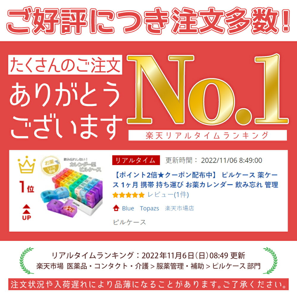 ピルケース 薬ケース 1ヶ月 携帯 持ち運び お薬カレンダー 飲み忘れ 管理 保管 整理 介護 薬箱 サプリメントケース 母の日 父の日 敬老の日 送料無料