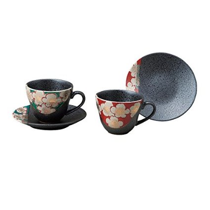 【九谷焼】　ペアコーヒー　梅の図