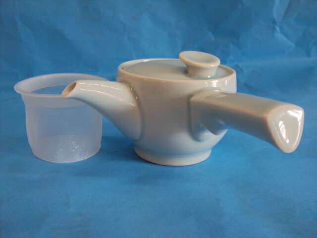 〜茶和(SAWA)〜　急須　　青白磁　（ストレーナー付き）セット《【白山陶器】ストレーナー・ホワイトはステンレス・茶こしに代わりました（映像は前の写真です 》