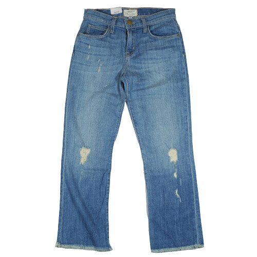 【SALE】CURRENT ELLIOTT（カレントエリオット）THE KICK JEAN Blue Oceanクロップド/フレアー/ダメージデニム