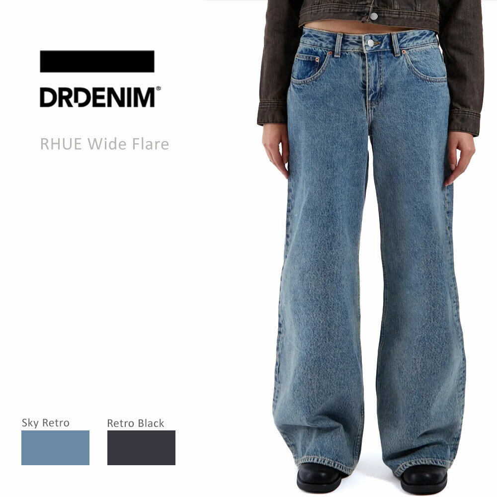 【楽天スーパーSALEポイント5倍！】 DR DENIMドクターデニム ワイド フレア RHUE Low Wide Flare デニム ジーンズ レディース ワイドデニム ローライズ ジーパン ワイドパンツ フレア パンツ Dr Denim インディゴブルー ブラック グレー