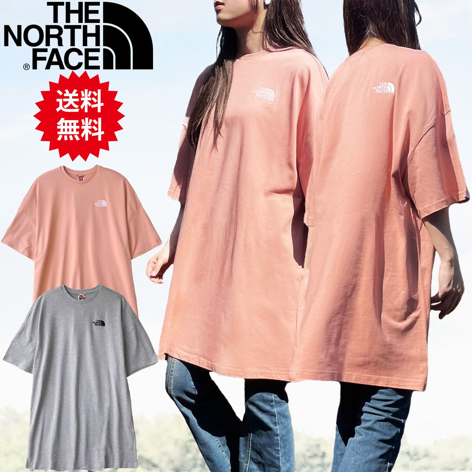 ノースフェイス レディース Tシャツ 刺繍ロゴ チュニック ドレス ワンピース 2025 夏 The