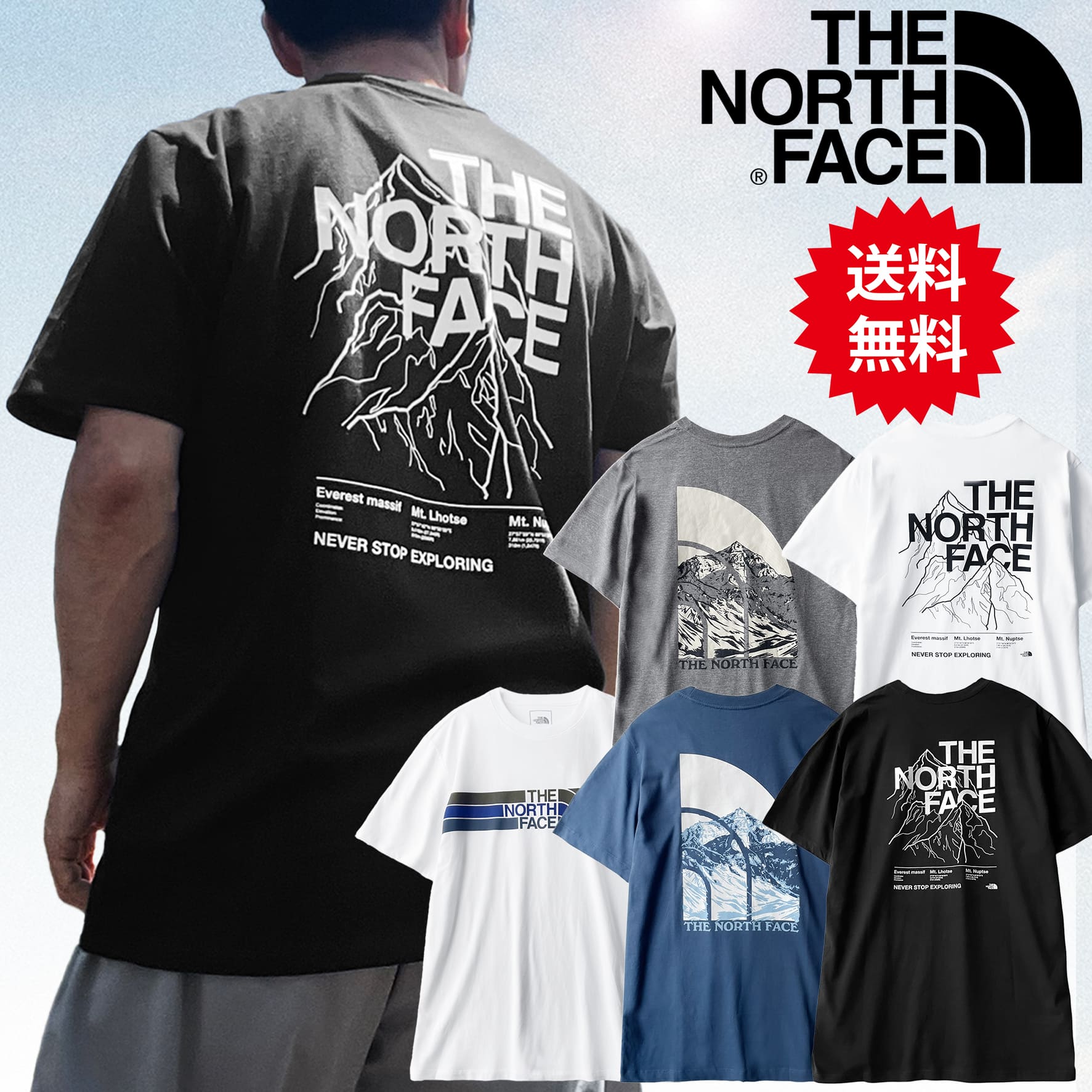 ノースフェイス Tシャツ バックプリント ブランド ボーダー ストライプ メンズ 半袖 綿 THE NORTH FACE Novelty Graphic Tee 2025 新作 ノースフェイスTシャツ ティーシャツ レディース 半袖Tシャツ コットン 綿 黒 白 ホワイト 大きいサイズ S M L LL 2L 3L 4L XL XXL 3XLのサムネイル