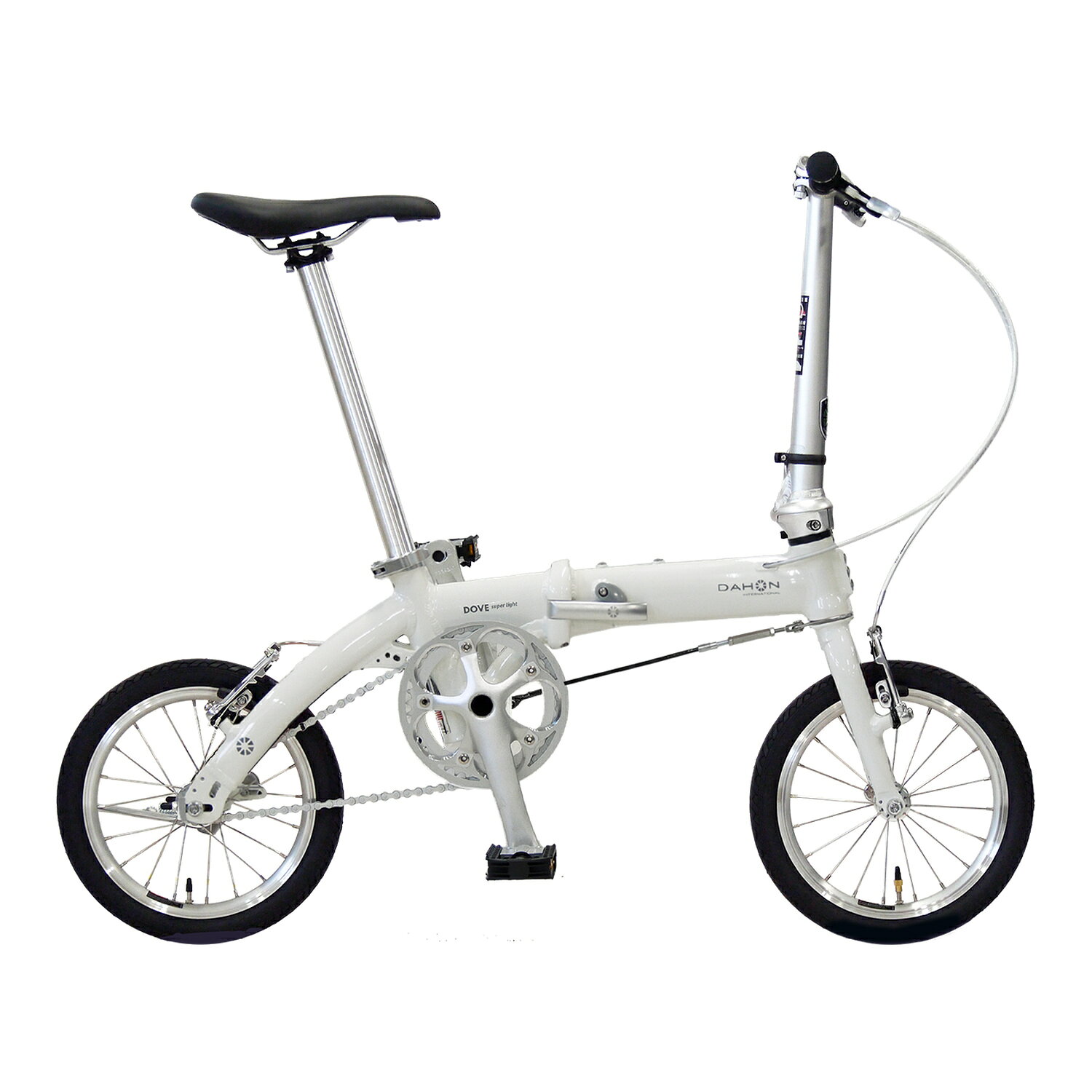 ブルーアースのDAHON INTERNATIONAL Dove super light ダブスーパーライト 折りたたみ自転車 14インチ アルミフレーム シングルスピード 軽量｜アングル2