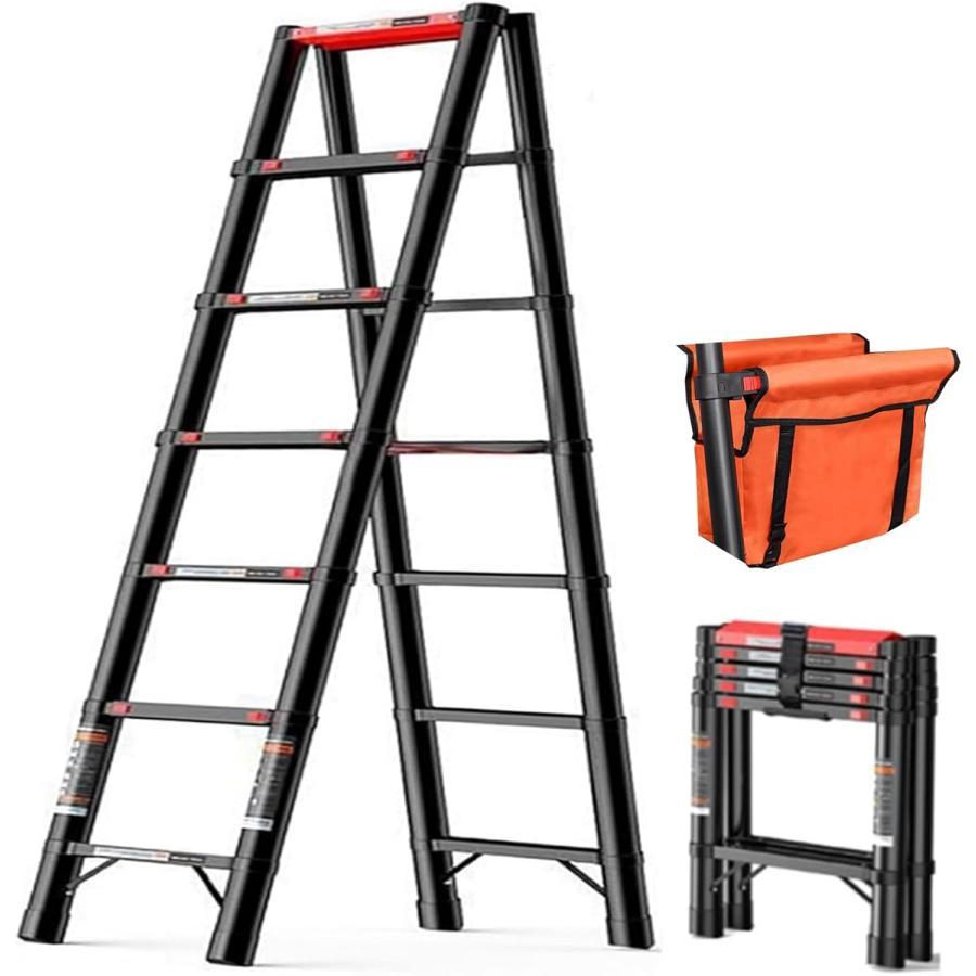 Rakuten - 伸縮はしご 2m 1.7m 1.4m コンパクト 軽量 脚立 伸縮 7段 折り畳み 高さ調節可能 梯子 伸縮 強力な耐荷重 脚立 折りたたみ ツールバッグ付 ハシゴ 伸縮 防滑