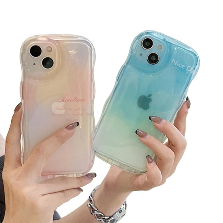 乐天商城 - iPhone15Pro うねうね ケース なみなみ クリア 大人かわいい グラデーション 透明 ケース スマホケース iphone15promax iPhone15 iphone15plus iphone15 シリコン 耐衝