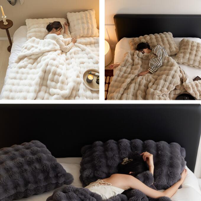 毛布 ふわとろ毛布 もこもこ毛布 ブランケット とろとろ ふわふわ シングル セミダブル ダブル ハーフ ふわもこ ひざ掛け 掛け毛布 ラグジュアリー もうふ おしゃれ マイクロファイバー あったか 暖かい 厚手130×16 [2]