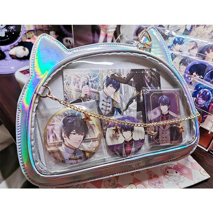 【スーパーSALE半額OFF】痛バッグ ショルダーバッグ 痛バ ネコ型 チェーン ショルダー バッグ クリアバッグ ビニール 合成皮革 肩掛けバッグ ガールズ おしゃれ 子供 女の子 推し活 ピンク イエロー ブラック シルバー オ