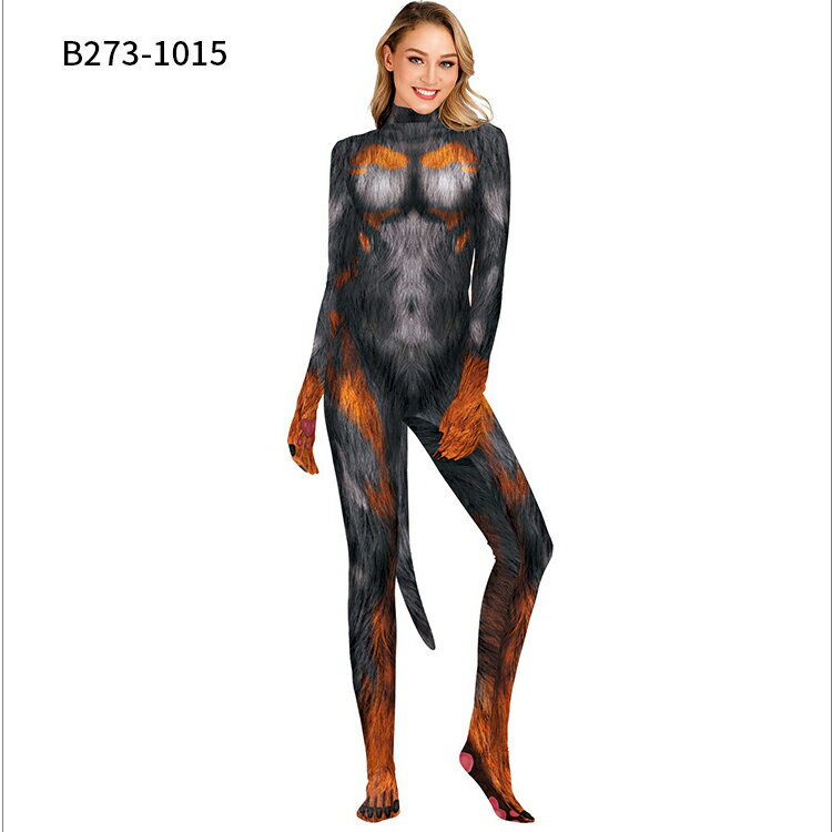 アニマル全身コスプレ衣装、マスク、ケモ足、全身タイツ3XL、大きいサイズ アニマル全身コスプレ衣装、マスク、ケモ足、全身タイツ3XL