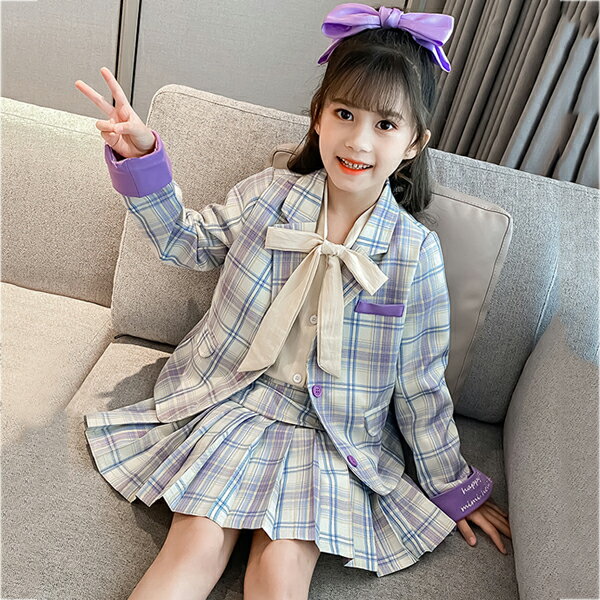 Rakuten - スーツ 入学式 女の子 フォーマルスーツ 卒業式 チェック柄 スカートセット 子供服 キッズフォーマル セットアップ 女の子スーツ フリルスカート キッズ 子供スーツ 卒業式 2点セット ジュニア服 七五三 発表会 カジュアル 普段着