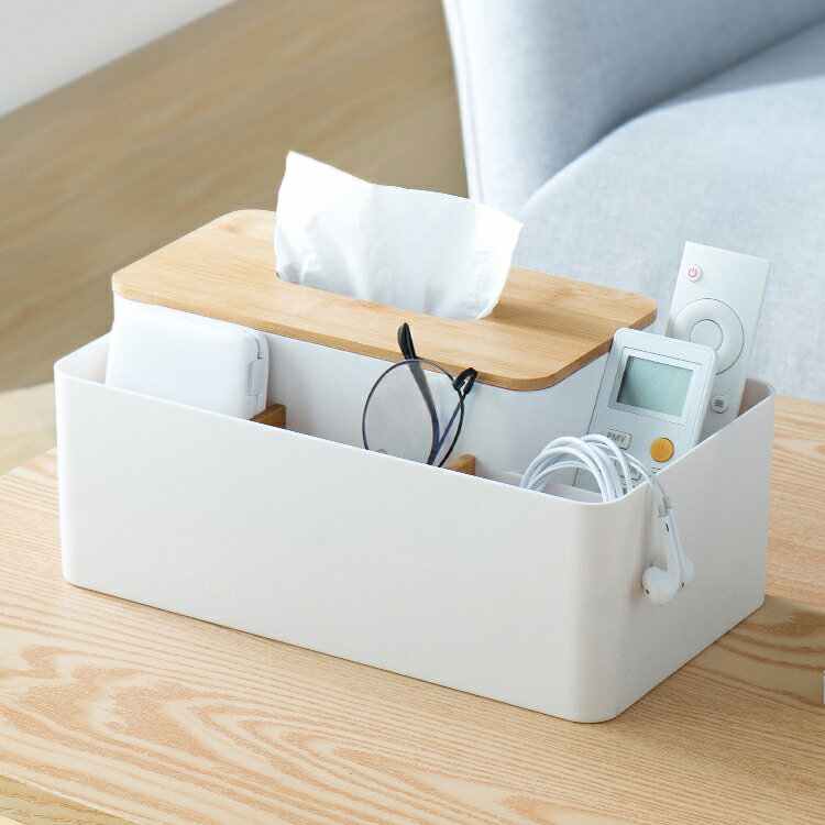 Rakuten - ティッシュケース ティッシュボックス 卓上収納ケース リモコンラック 多機能 仕分け収納 卓上収納 ティッシュ リモコンケース 小物収納 北欧風 リビング/寝室/テーブル/事務室 送料無料