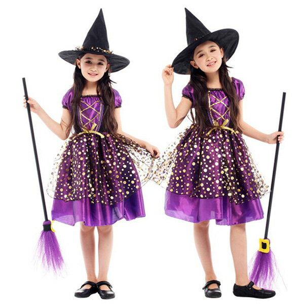 Rakuten - ハロウィン コスプレ 子供ワンピース 魔女 女の子 エレガント ワンピースコスプレ衣装 魔法使い ウィッチ デビル 魔法師 手品師 仮装 ドレス キッズコスチューム cosplay キッズ 宴会 余興 忘年会 ダンス衣装 巫