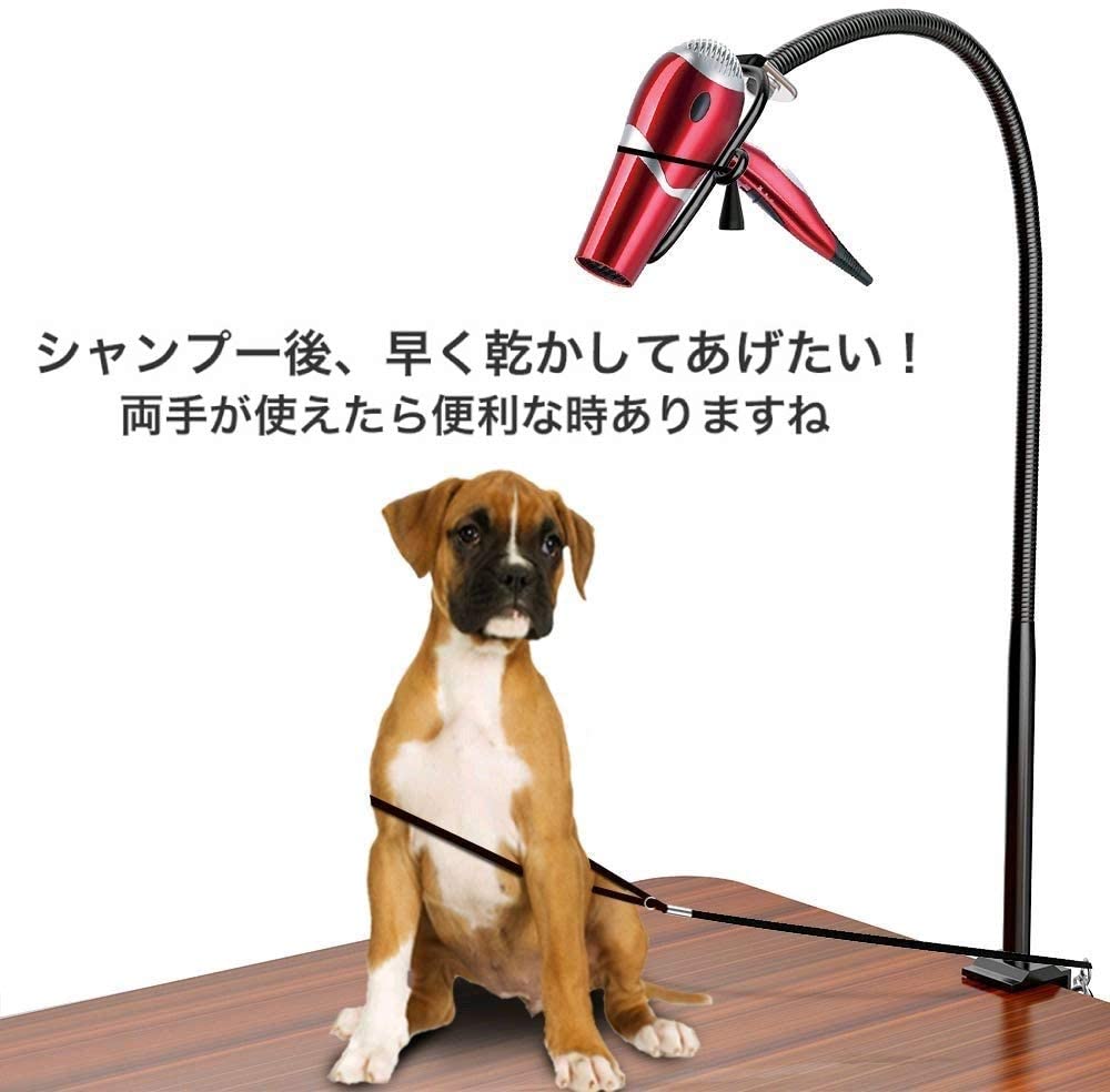 ブルービーズの【P20限定】ドライヤーホルダー ドライヤースタンド くるくる スタンド 犬 猫 ペット用 ペット用品 ランキング ト｜アングル2