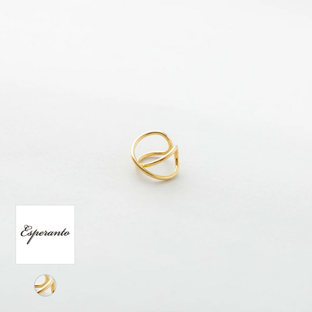 (10%OFFクーポン配布中)(メール便OK) esperanto エスペラント EAR CUFF Thin line cross イヤーカフ ゴールド メッキ EM-764P/K18G