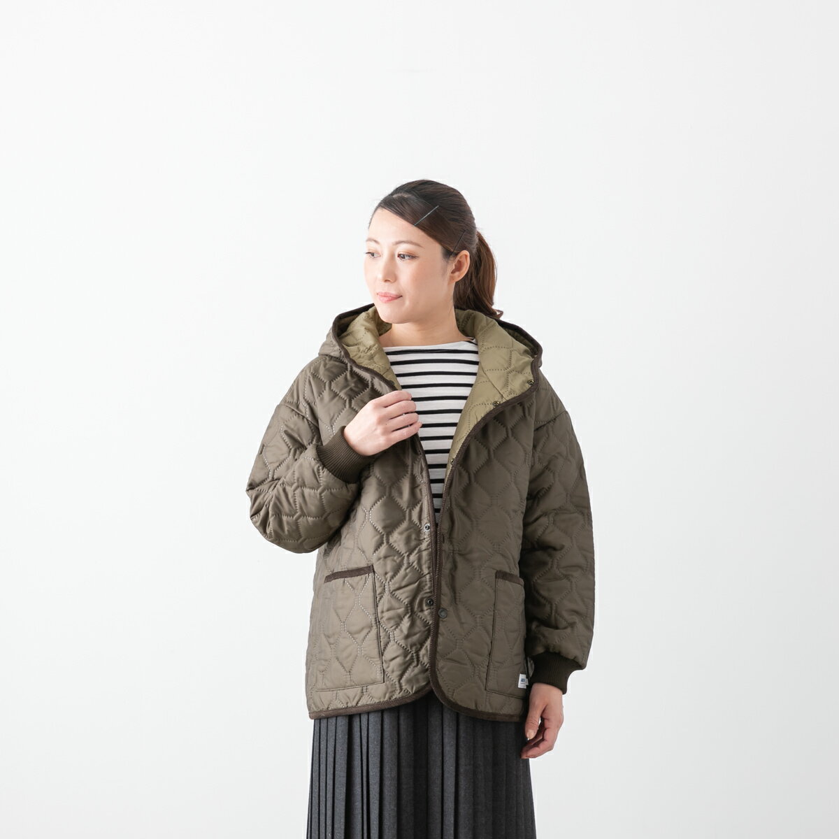 楽天bluebeat web store ブルービート（最大800円OFFクーポン配布中！）ARMEN アーメン OVERSIZED HOODED JACKET RIBBED CUFFキルティング カフスリブ オーバーサイズド フーデッド ジャケット 5色 NAM2561PP