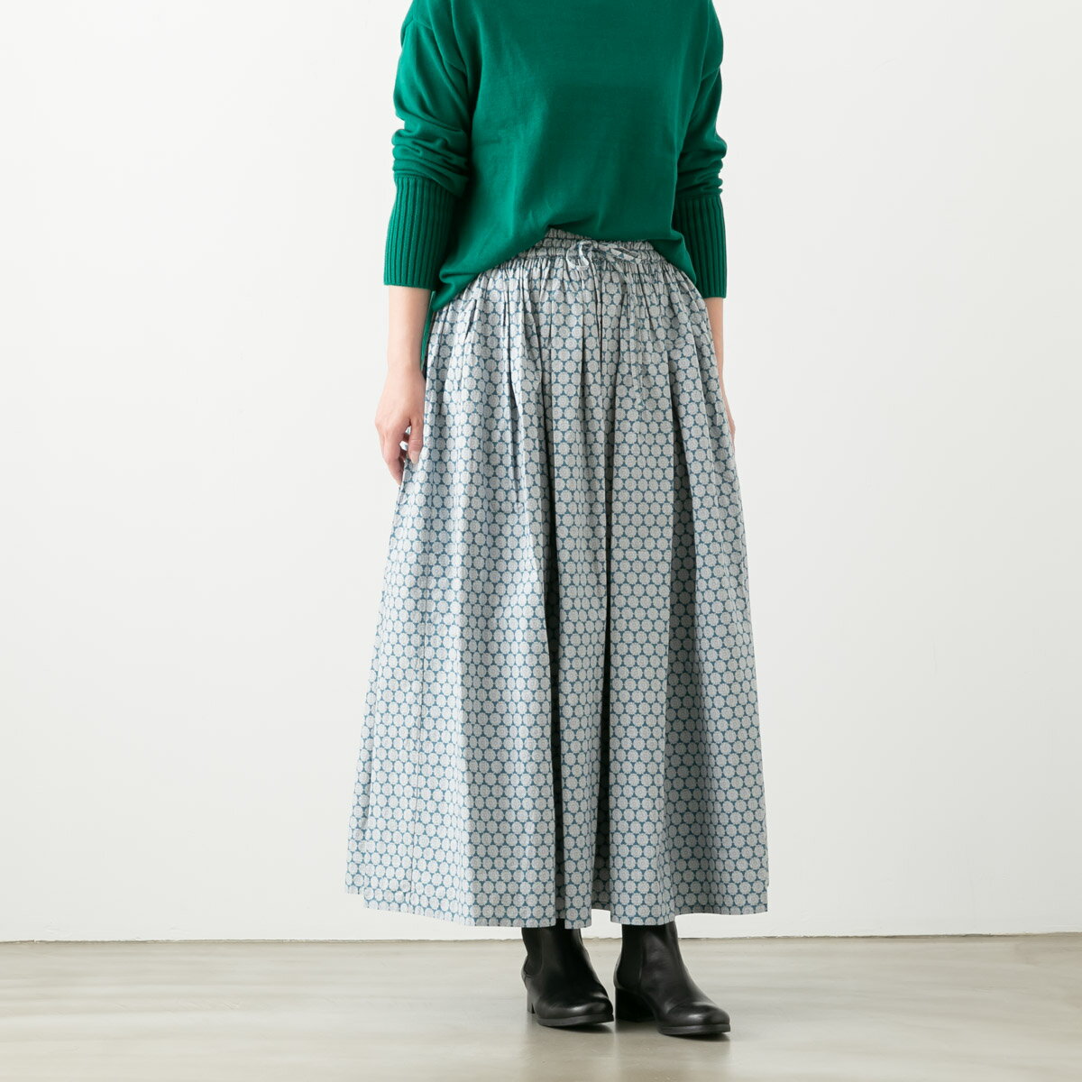 SOIL ソイル 60'S POPLIN FLOWER PRINT GATHERED SKIRT ポプリン フラワープリント ギャザースカート 2色 INSL23725