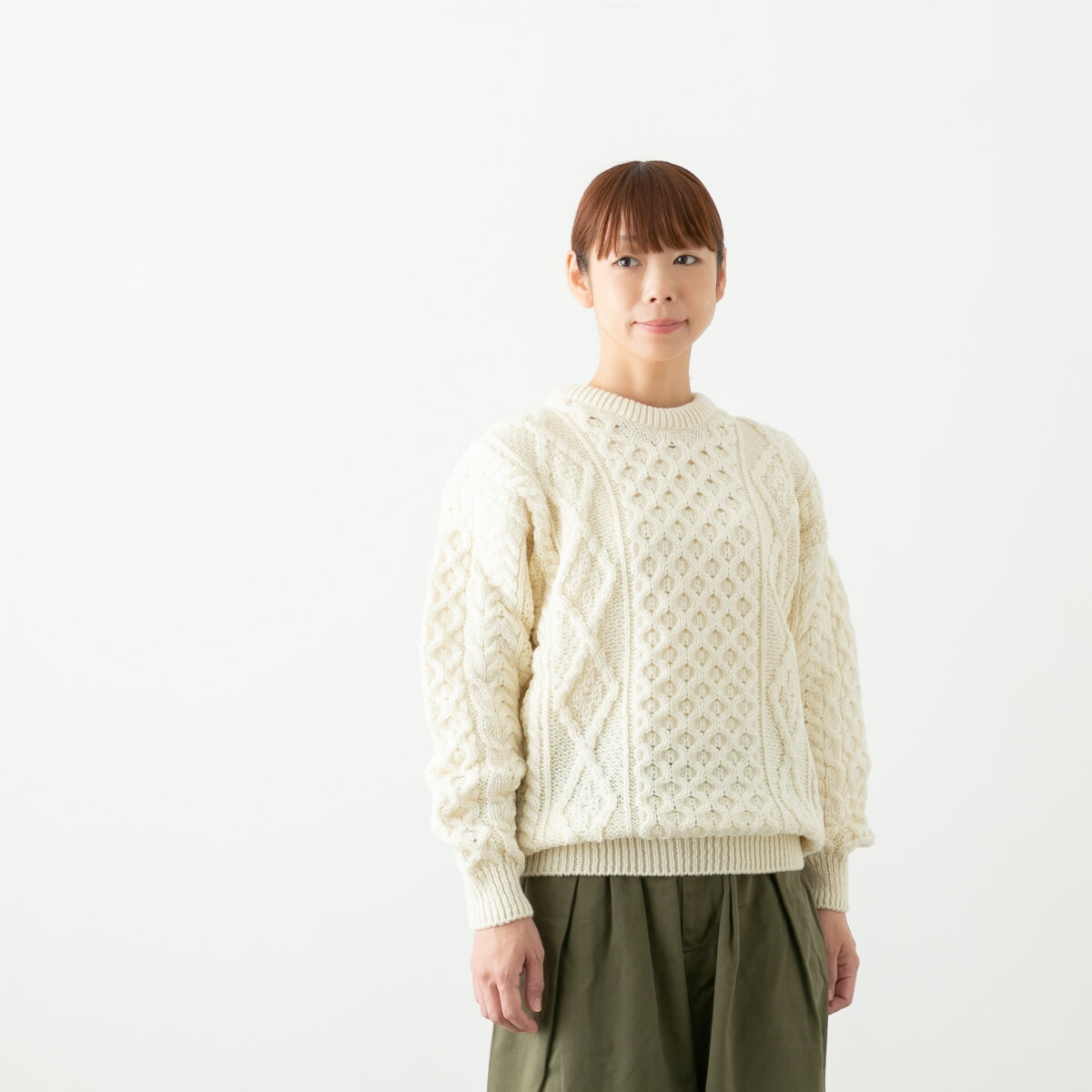 (24h限定★500円OFFクーポン)Aran Woollen Mills アランウーレンミルズ ヘリテージウーステッドウール ニット セーター 3色 B392 IW2331045