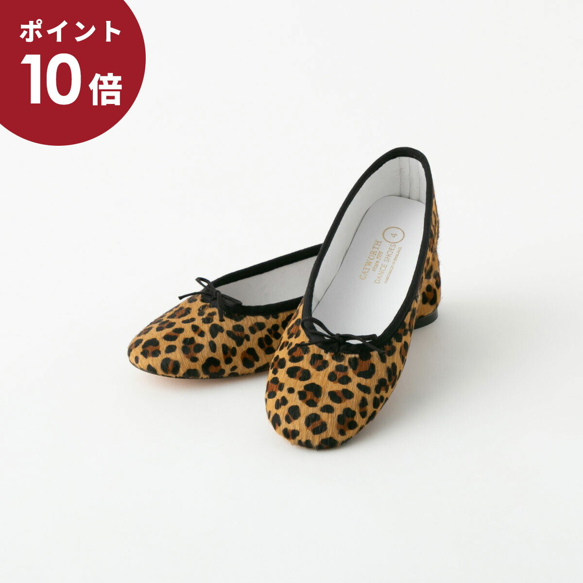 (P10倍!!5/23 20:00~5/27 01:59)CATWORTH カットワース バレエシューズ LEOPARD レオパード CAT01A