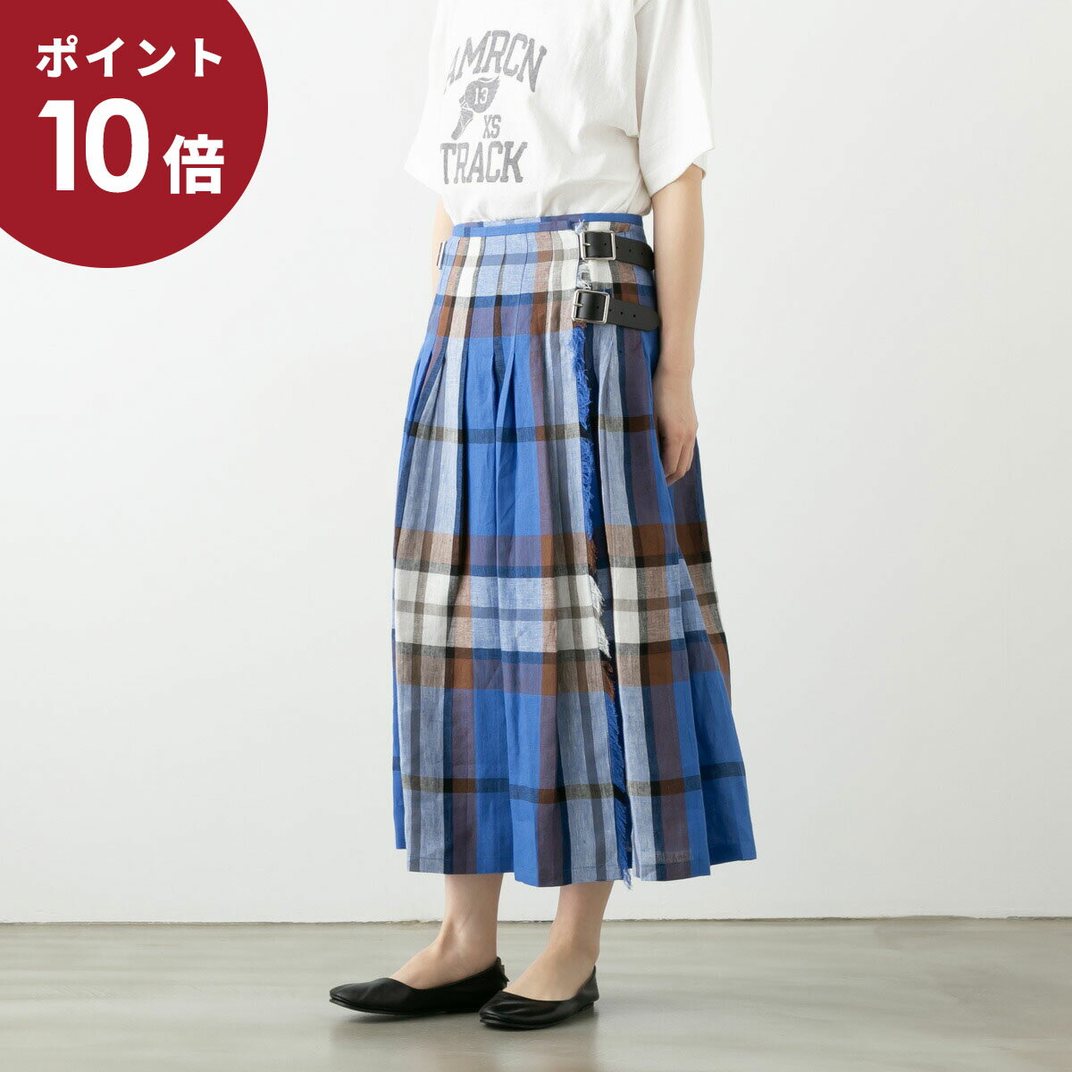 (P10倍!!5/9 20:00~5/16 01:59)O'NEIL OF DUBLIN オニール・オブ・ダブリン WRAP SKIRT リネン タック チェック ストライプ ラップスカート 8色 NOD0901