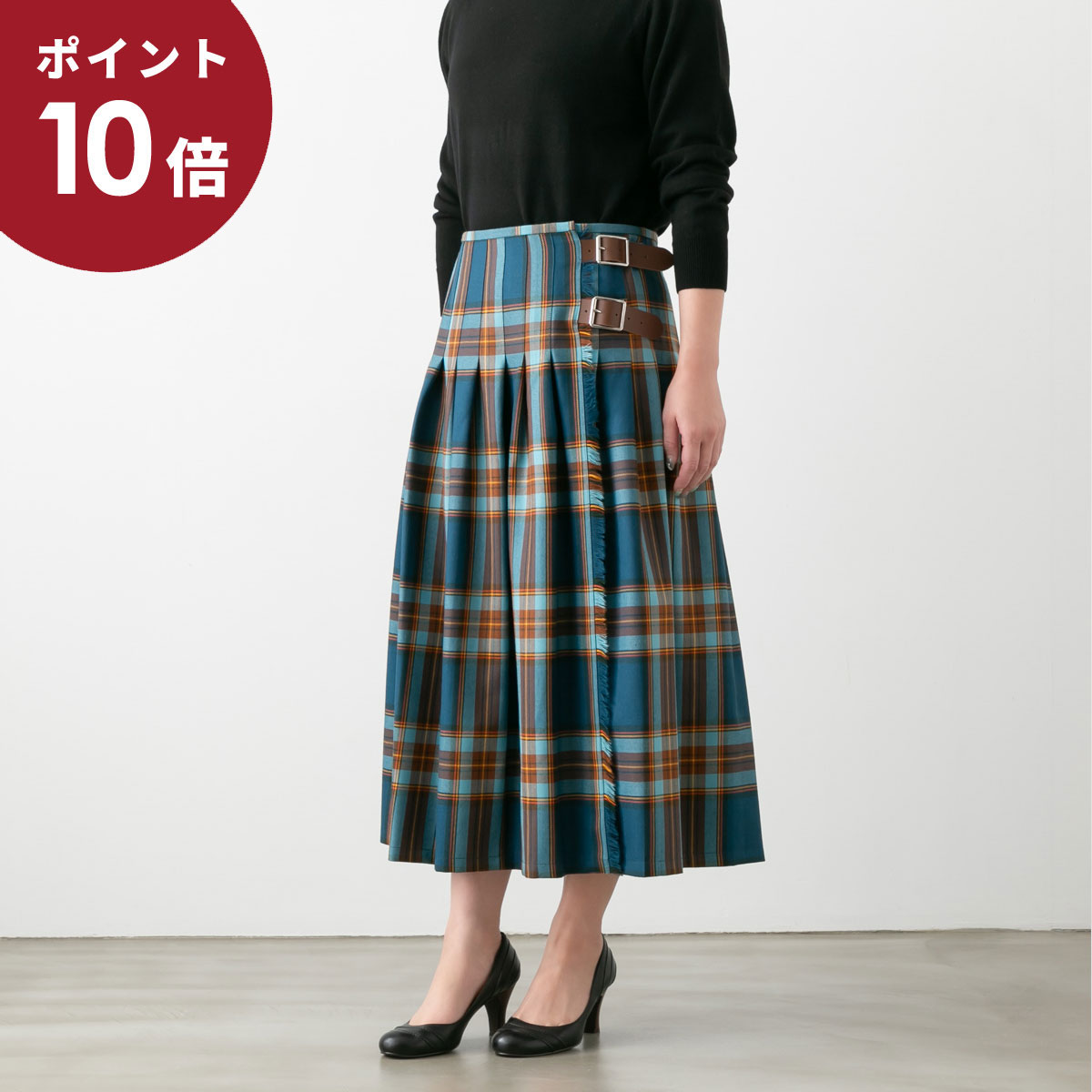 (P10倍!!5/9 20:00~5/16 01:59)【ブルービート別注】 O'NEIL OF DUBLIN オニール・オブ・ダブリン WRAPSKIRT ウール タック ラップスカート 5色 NOD0853