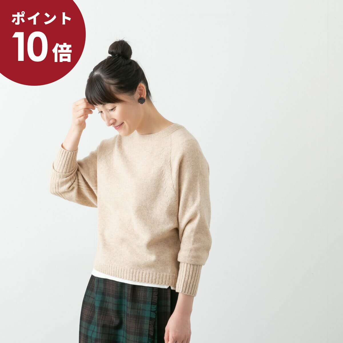 SARAHWEAR サラウェア カシミア混 ドルマンニット プルオーバー 7色 C11536