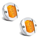 Aoling トラックサイドマーカー 12V 軽トラックマーカーランプ LED オレンジ 2個セット バス 路肩灯 6LED 防水防塵 高輝度 トレーラーマーカ...