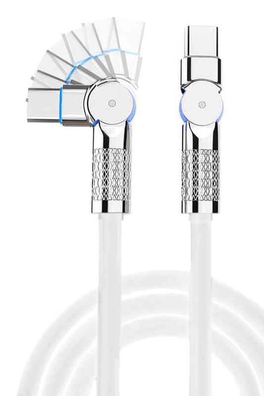 BIZ 先端曲がるSwing cable Type C PD対応 超急速充電 断線防止 2m/1m 絡まない シリコン素材 結束バンド付き スイング ケーブル USB-C各種対応 可変 L字 両端が曲がる iPhone Android Xperia Ga