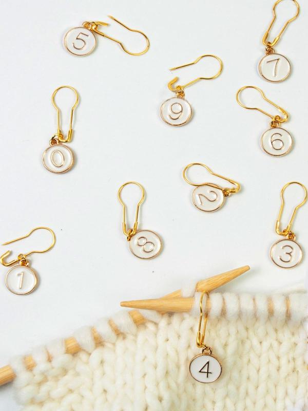 LYHMHAMY 段数マーカー 編み物 ステッチマー 段数マーカー 0～9 合金製 編み物 マーカー 編み物用品 安..