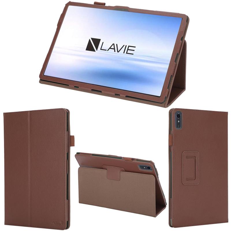 wisers LAVIE T11 T1175/FAS PC-T1175 FAS 専用タブレットケース (ブラウン) 11.5インチ 対応 (タッチペン/保護フィルム 付き/スタンドタイプ) タブレットカバー 2023 新型