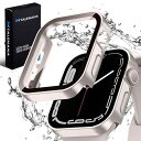 TALENANA for Apple Watch防水ケース 45mm 44mm 41mm 40mmアップルウォッチ 用 保護ケース 強化ガラスフィルム Series 7/6/SE/5/4 一体型 3D直角エッジ新デザイン メッキ加工 PC素材 高タッチ感(2)