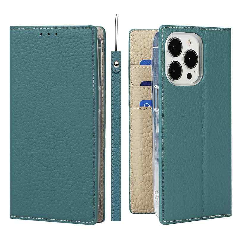 Sailortech iPhone 13 Pro Max ケース手帳型 iPhone 13 pro max 専用 カバー 財布型 ライチ紋様 本革レ..