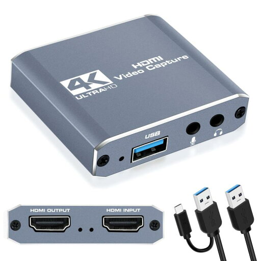 MOYOON 4K HDMI キャプチャーボード ゲームキャプチャー USB/Type-C 1080P 60fps HDMIループ出力、マイクオーディオミキシング ビデオキャプチャー ゲーム実況生配信 録画、ライブ会議に適用 1080P 60fps MOYOON 4K HDMI キャプチャーボード ゲームキャプチャー USB/Type-C 1080P 60fps HDMIループ出力、マイクオーディオミキシング ビデオキャプチャー ゲーム実況生配信 録画、ライブ会議に適用 1080P 60fps