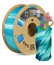 OVERTURE Silk PLA 1.75mm 詰まり防止光沢 3Dプリンターフィラメント、1kg スプール (2.2ポンド)、寸法精度 +/- 0.02 mm、ほとんどの FDM プリンターに適合(SILK グリーン・ブルー)