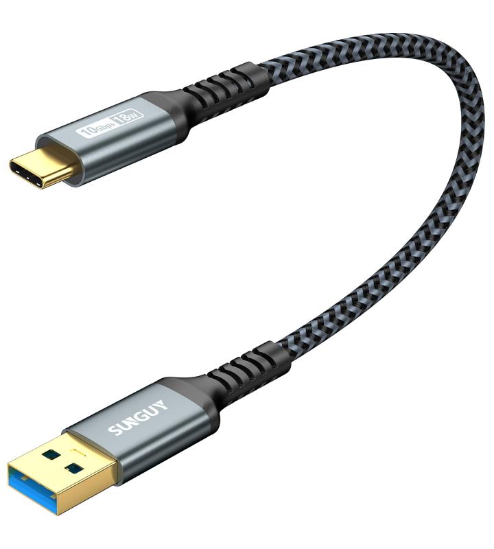 SUNGUY USB Type C ケーブル 0.3M USB3.1 Gen2 10Gbpsデータ転送 タイプ c 高速充電 USB-A to USB-C 短い 30cm 金メッキコネクタ Andro..