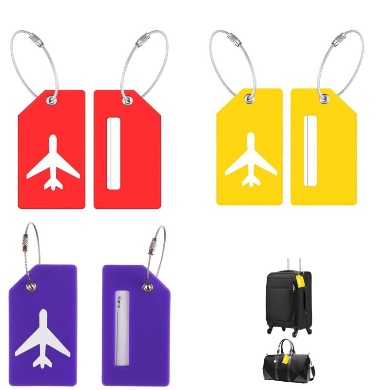 【名前入り荷物タグ】シリコン+ステンレス製｜紛失防止｜個人情報保護｜旅行やビジネスバッグに最適｜ネームホルダー付き スーツケース 目印 ネームホルダー キャラクター ネームカード