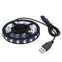 Kaito Denshi(海渡電子) LEDテープライト USB 防水 間接照明 切断可能 イルミネーション 5V 常時点灯 デスク 寝室 キッチン リビング 黒ベース 30cm 白色